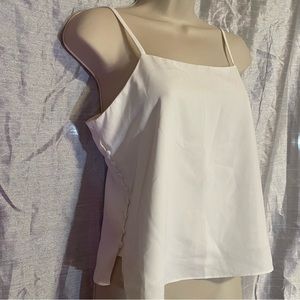 Bishop & Young cami SZ S GUC, no fabric tag,side button detail, adj straps lined